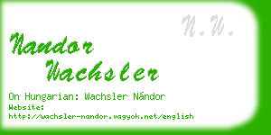 nandor wachsler business card
