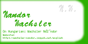 nandor wachsler business card